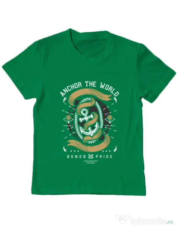Tricou ADLER copil Anchor The World Verde mediu