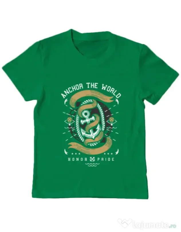 Tricou ADLER copil Anchor The World Verde mediu