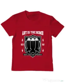 Tricou ADLER copil Art Is The Bomb Rosu