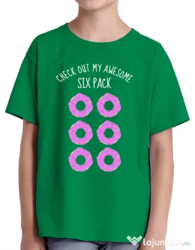 Tricou ADLER copil Awesome sixpack Verde mediu
