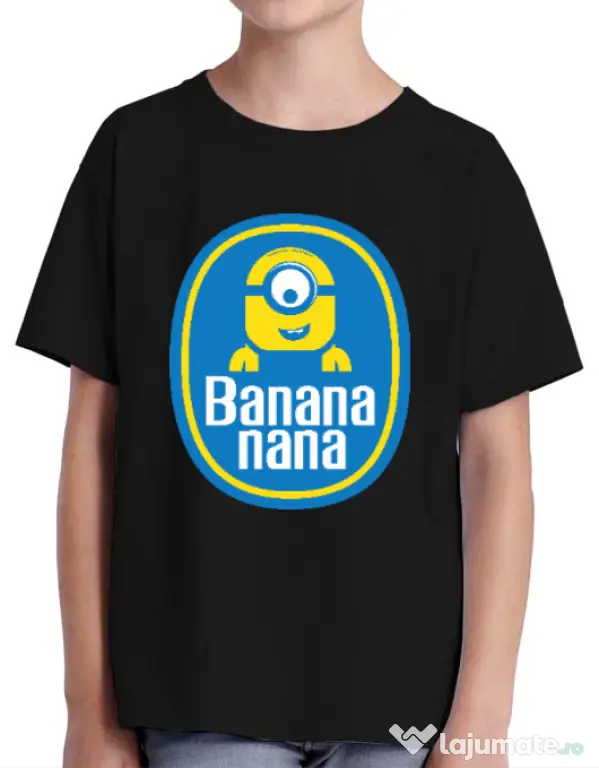 Tricou ADLER copil Bananana Negru