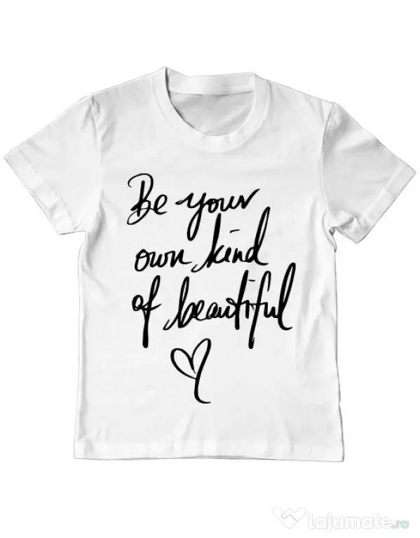 Tricou ADLER copil Be your own kind of beautiful Alb