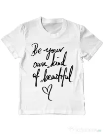Tricou ADLER copil Be your own kind of beautiful Alb