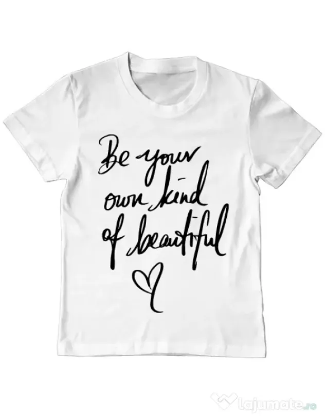Tricou ADLER copil Be your own kind of beautiful Alb