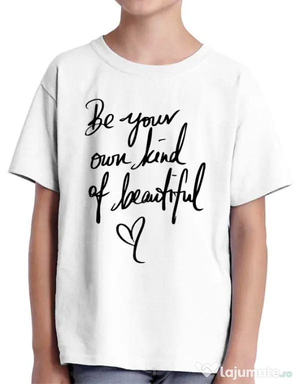 Tricou ADLER copil Be your own kind of beautiful Alb