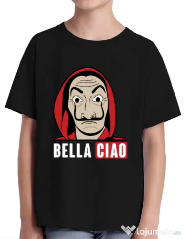 Tricou ADLER copil Bella ciao Negru