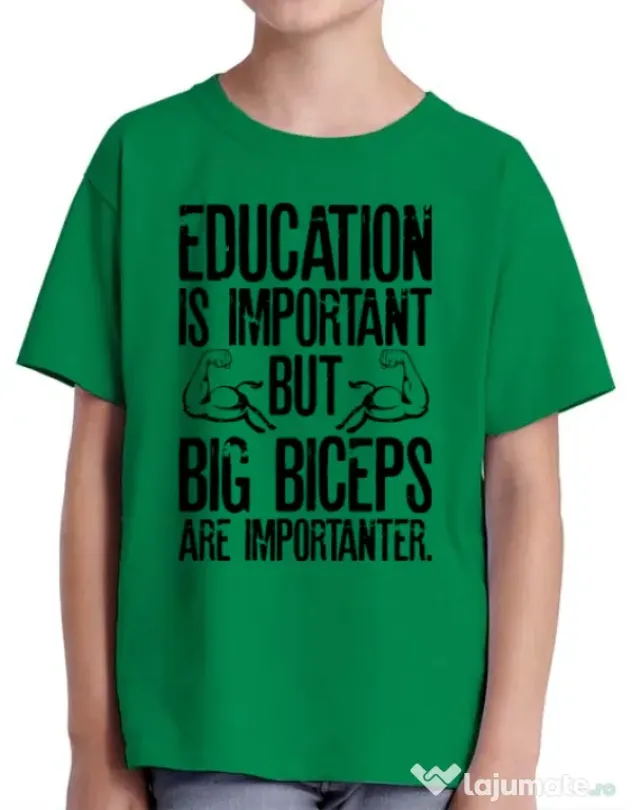 Tricou ADLER copil Big biceps Verde mediu