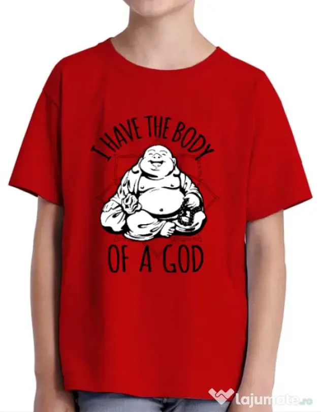 Tricou ADLER copil Body of a god Rosu