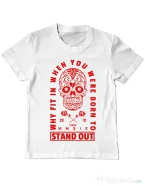 Tricou ADLER copil Born to stand out Alb