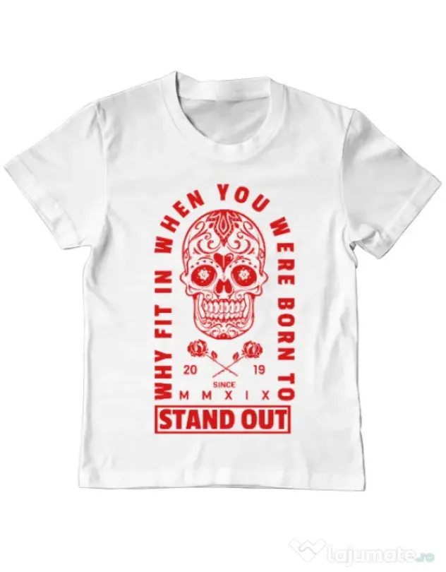 Tricou ADLER copil Born to stand out Alb