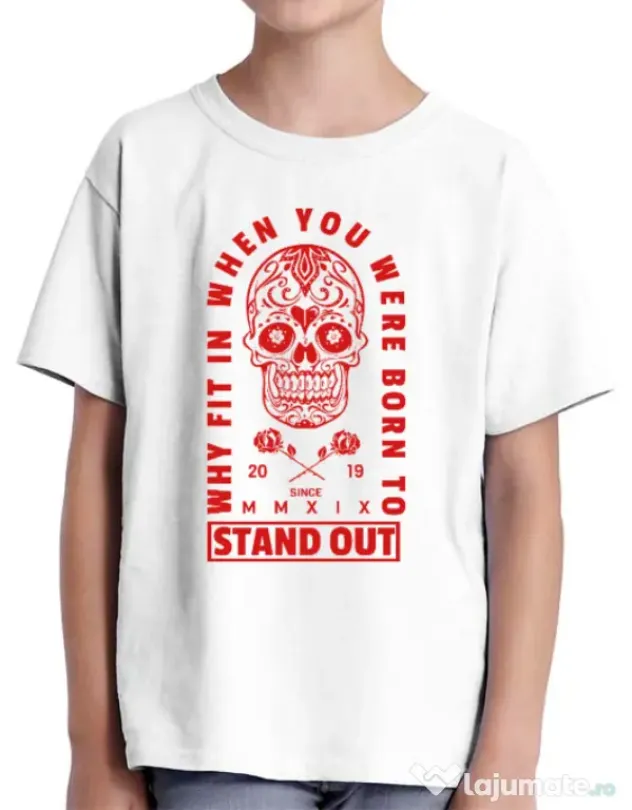 Tricou ADLER copil Born to stand out Alb