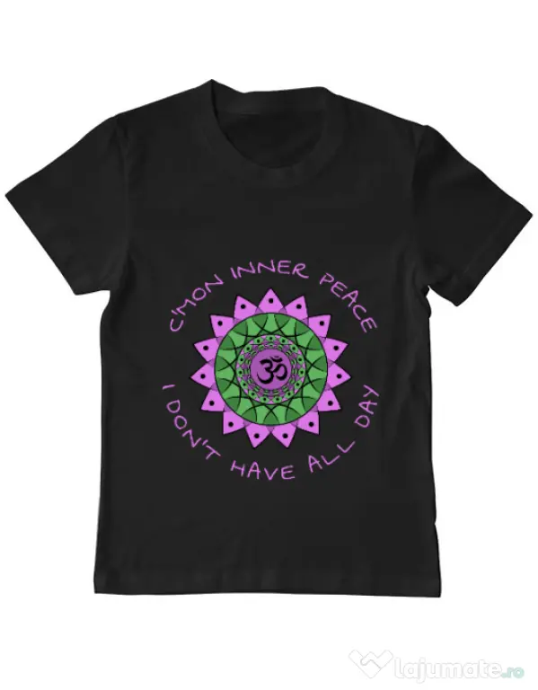Tricou ADLER copil C’mon inner peace Negru