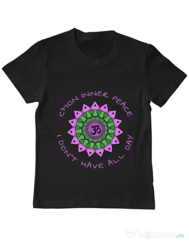 Tricou ADLER copil C’mon inner peace Negru