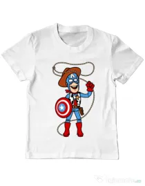 Tricou ADLER copil Captain Woody Alb