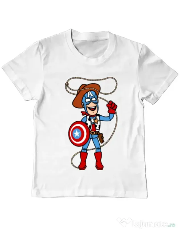 Tricou ADLER copil Captain Woody Alb
