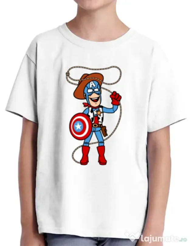 Tricou ADLER copil Captain Woody Alb