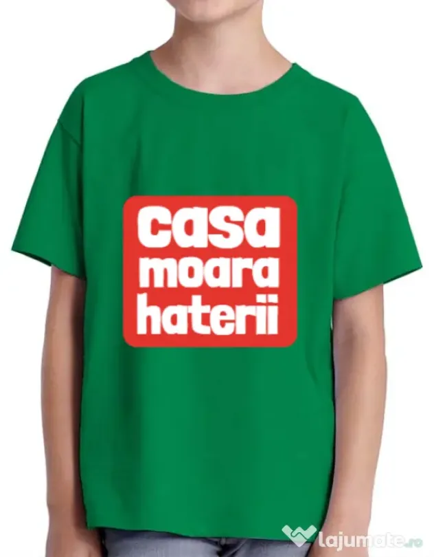 Tricou ADLER copil Casa moara haterii Verde mediu