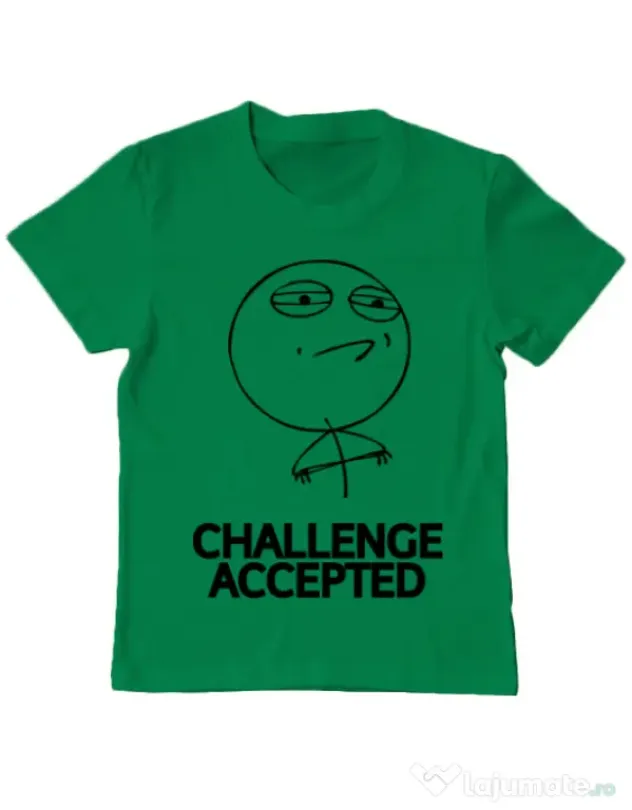 Tricou ADLER copil Challenge Accepted Verde mediu