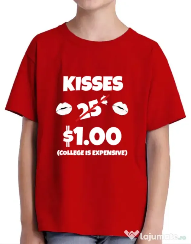 Tricou ADLER copil College is expensive Rosu