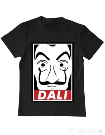 Tricou ADLER copil Dali mask Negru