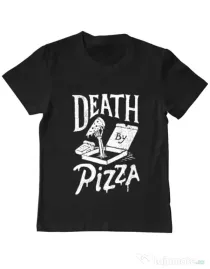 Tricou ADLER copil Death By Pizza Negru
