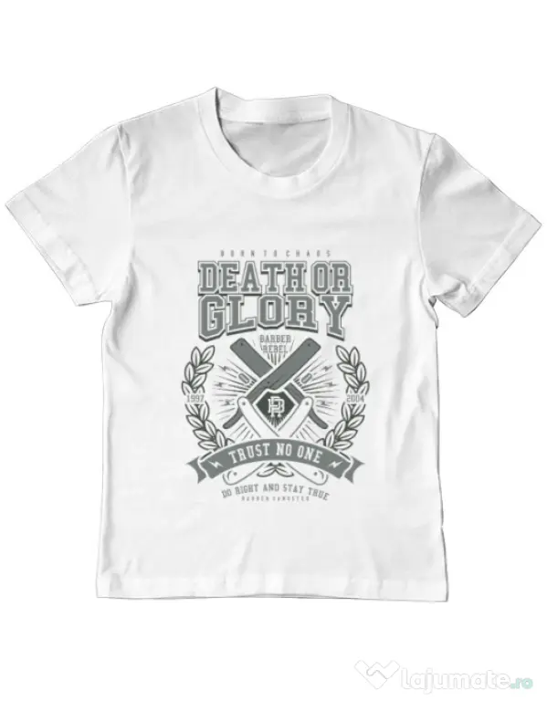 Tricou ADLER copil Death or Glory Alb
