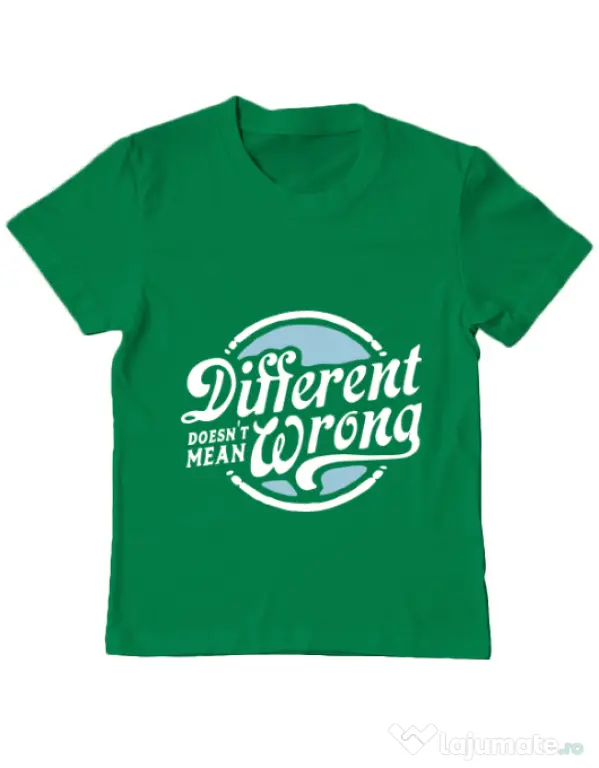 Tricou ADLER copil Different Doesnt Mean Wrong Verde mediu