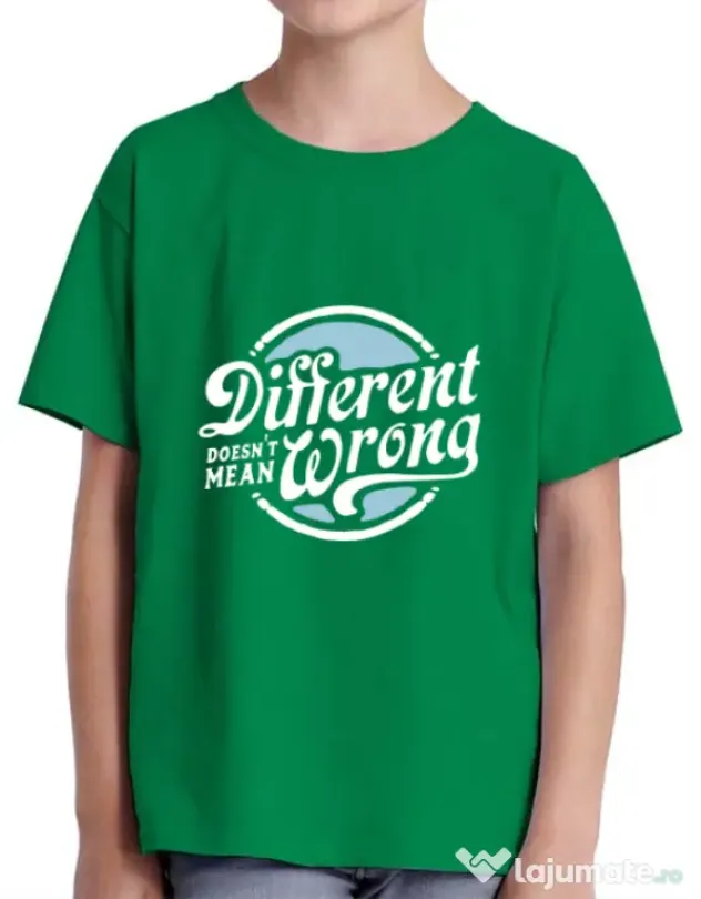 Tricou ADLER copil Different Doesnt Mean Wrong Verde mediu
