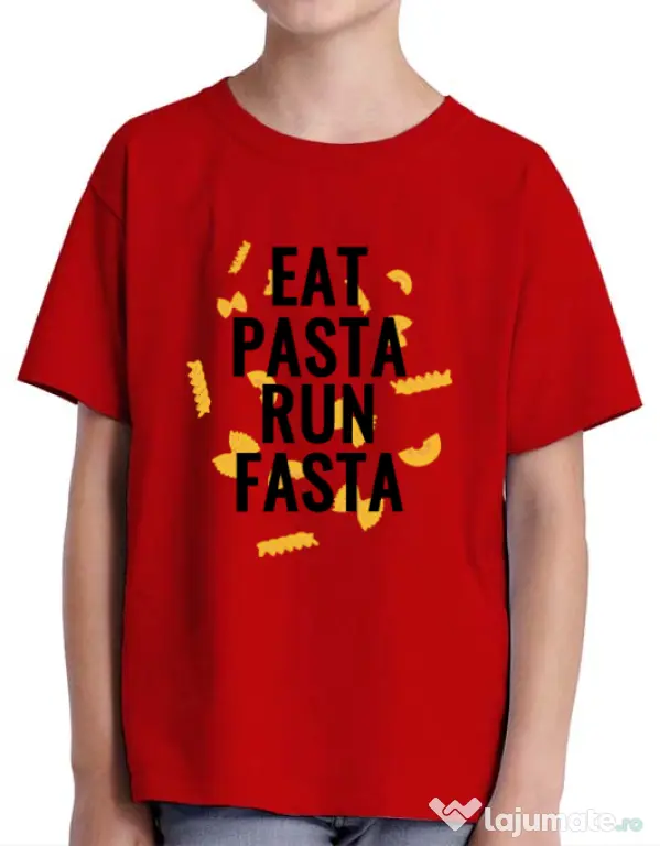 Tricou ADLER copil Eat pasta Rosu