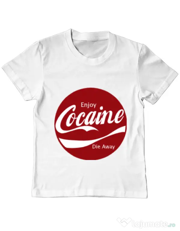 Tricou ADLER copil Enjoy cocaine Alb