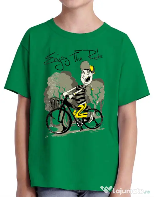 Tricou ADLER copil Enjoy the ride Verde mediu