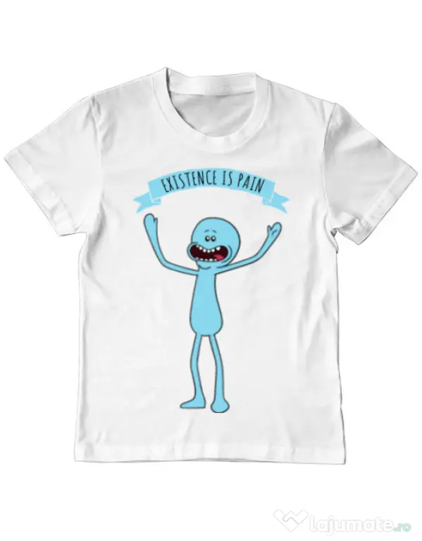 Tricou ADLER copil Existence is pain Alb