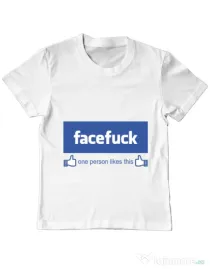Tricou ADLER copil Facefuck Alb