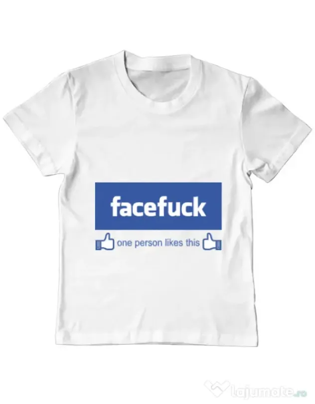 Tricou ADLER copil Facefuck Alb
