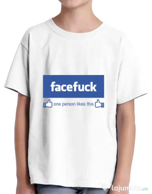 Tricou ADLER copil Facefuck Alb