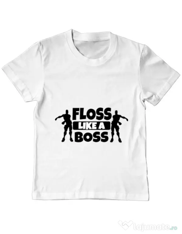 Tricou ADLER copil Floss like a boss Alb