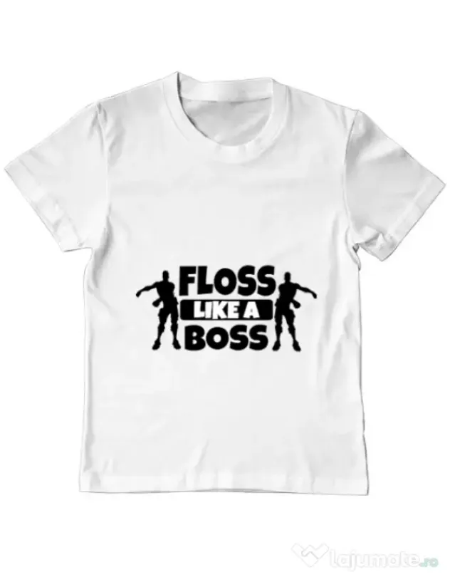 Tricou ADLER copil Floss like a boss Alb