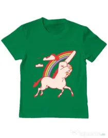 Tricou ADLER copil FUnicorn Verde mediu