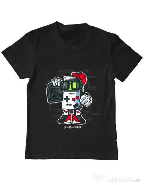 Tricou ADLER copil Game Kid Negru