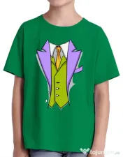 Tricou ADLER copil Gentleman suit Verde mediu 