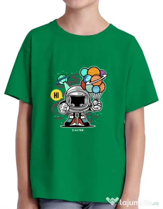 Tricou ADLER copil Gift From Outer Space Verde mediu