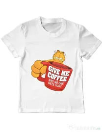 Tricou ADLER copil Give me coffee Alb