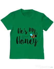Tricou ADLER copil He is my honey Verde mediu