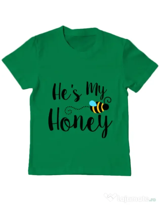 Tricou ADLER copil He is my honey Verde mediu