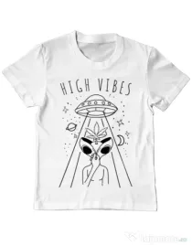 Tricou ADLER copil High vibes Alb