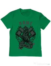 Tricou ADLER copil Home Is Where Verde mediu