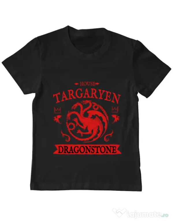 Tricou ADLER copil House Targaryen Negru
