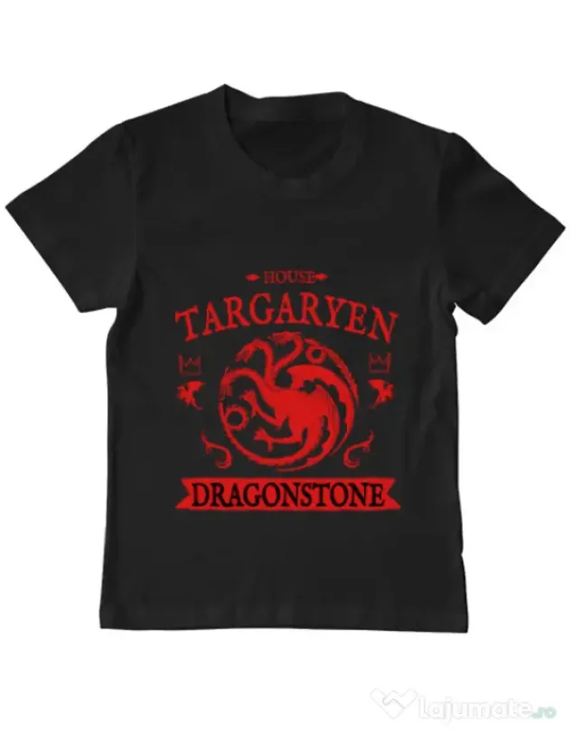 Tricou ADLER copil House Targaryen Negru