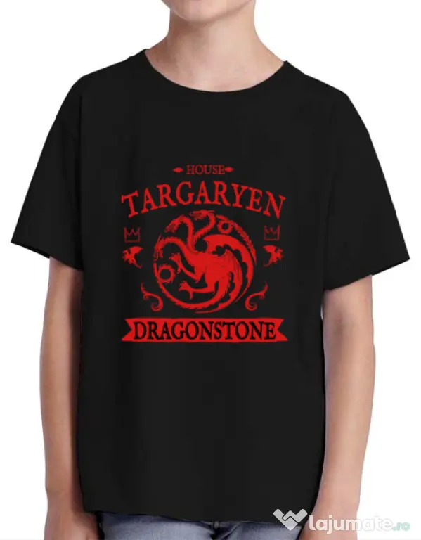 Tricou ADLER copil House Targaryen Negru
