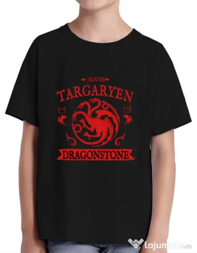 Tricou ADLER copil House Targaryen Negru